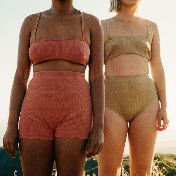 Rudy Jude Pointelle Knit Bike Shorts in Natural - Picture 1 of 4